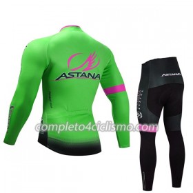Completo Maglia Ciclismo + Calzamaglia 2017 Astana Pro Team Bambino N002